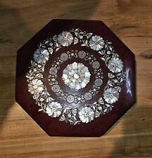 Vintage Korean Octagon Mother of Pearl Inlay Wood Sweet Meat Box picture