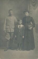 Couple and Child Real Photo Postcard rppc picture