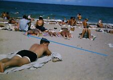 1965 35mm Slides 5X Florida Beach Sunbathers Sailboats Surf Volley Ball #1256 picture
