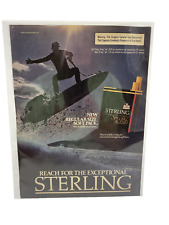 Vintage 1985 Print Ad Sterling Cigarette Genuine Magazine Advertisement Ephemera picture