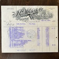 1898 JC NORRIS & CO. CRAKERS BISCUIT CONFECTIONARY INVOICE RECEIPT 