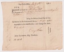 Revolutionary War Pay Order 1784 For Service in the Continental Army Document picture