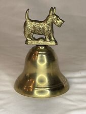 Vintage Brass Scottish Terrier Bell (Made In England) picture