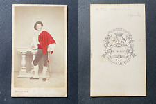 Pacault, Pau, Guide du Mont Blanc, circa 1870, watercolor vintage albumen CDV -  picture