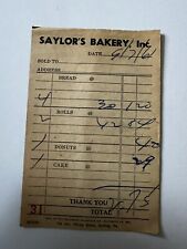 1961  billhead Saylorsburg Bakery Inc Reading  PA picture