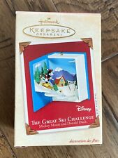 HALLMARK 2002 THE GREAT SKI CHALLENGE MICKEY MOUSE AND DONALD DUCK ORNAMENT picture