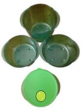 Tupperware Vintage Rock N Serve Round Set of 4 Green Bowls 1 Lid picture