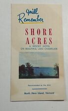 Vintage Travel Brochure Shore Acres North Hero Island Vermont VT  picture