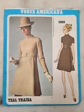 Vogue Americana 60’s Vintage Pattern Teal Traina 2068 Dress Size 31.5