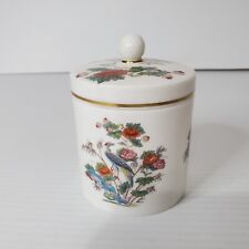 Wedgwood Kutani Crane Bone China Candy Jar With Lid England Vintage Decor Floral picture