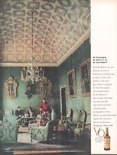1961 Seagram's VO Canadian Whisky Vintage Print Ad Formal British Sitting Room picture
