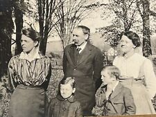 Antique Photo Group Family Man Woman Children Outside picture