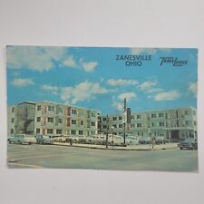 Travelodge Zanesville Ohio OH Vintage Chrome Postcard VW Beatle Old Cars Street picture