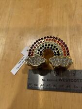 TRINKET BOX / rainbow / Hinged / Magnetic Closure  / Jeweled picture