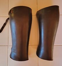 Antique Hamam & Son NY WWI Era Leather Riding Calf Guards Shin Gaiters Leg Brown picture