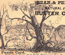 1800's Victorian Puzzle Card ~ Adv. Trade Card Bean & Perry's Butter Color picture