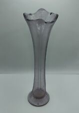 RARE Antique Northwood Sun Purple Glass Drapery Vase picture