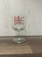 Vintage 1970's Budweiser Thumbprint Goblet Glass - Bowtie Logo - King of Beers picture