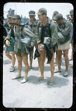 sl79 Original slide  1950's  RK Military Navy sailor in gear on deck 515a picture