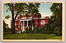 Vintage Linen Postcard - Fine Arts Bldg Woman's College Greenville SC - Unposted picture