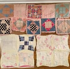 Antique Handmade cutter quilt 6 piece Shabby Fabric Floral Patchwork On Cotton picture