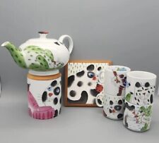 Full Set of Helina Tilk Hand Painted Ceramic Tea Set, Cats, Ladybug, Estonia VTG picture