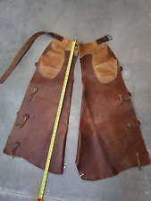 Antique Western Leather Batwing Chaps very old and still supple picture
