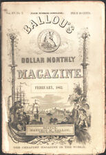 Ballou's Dollar Monthly 2/1862-Civil War era mag-Sing Sing NY-Charleston SC-H... picture