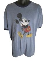 Vintage Y2K Disneyland Walt Disney World Mickey Mouse Ring Collar Blue Shirt 2XL picture