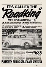 1938 Plymouth Vintage Print Ad It's Called The Roadking The De Luxe picture