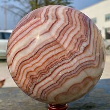 5.21LB Natural Red Stripe Pork StoneCrystal Quartz Sphere Ball Reiki picture