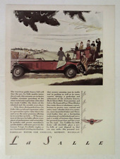 1929 CADILLAC LA SALLE AUTOMOBILE CAR COLOR AD picture
