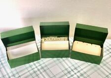 Vintage Ohio Art Green Metal Index Card Box Lot of 3  Recipe Office 3x5 picture
