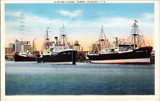 1938 Postmarked Postcard Harbor Scene Tampa Florida FL buildings picture