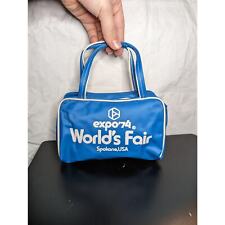 Vintage Spokane Expo '74 World's Fair Blue Child's Tote Bag Purse picture