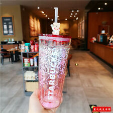 2023 NEW Starbucks Festive red Glass Straw Cups Cute Cartoon Large Capacity Cups picture