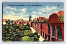 Postcard Florida Key West FL Fort Jefferson Dry Tortugas 1940s Unposted Linen picture