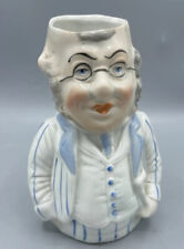 Antique Toby Mug Jug Ges Gesch 5091 Germany White & Blue Pitcher Cup Figural EUC picture