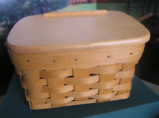 Vintage Longaberger Woodcrafts 1997 Recipe Card Basket with Wood Lid Signed picture