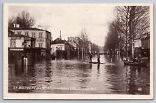 Flood. Boulogne Sur Seine. 1910. Grand Rue.  France. Vintage French Postcard picture