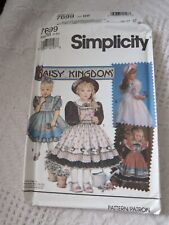 Simplicity 7699 0628 Daisy Kingdom Childs Dress & Pinafore Sz 5-6X Sew P. ©1992  picture