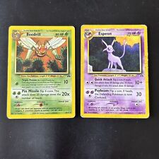 Pokemon Card Lot Espeon 20/75 and Beedrill 18/75 Neo Discovery Eng Raga Old picture
