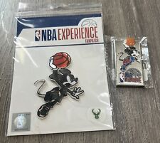 Disney NBA Experience~ Mickey Mouse Magnet & Mickey Milwaukee Fan patch~ NEW picture
