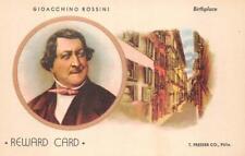 GIOACCHINO ROSSINI (1792-1868) PRESARO ITALY COMPOSER MUSIC REWARD CARD c.1930s picture