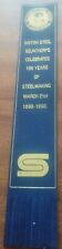 British Steel Scunthorpe ⚙️ Centenary 1990 Blue Vintage Leather Bookmark GVC D62 picture