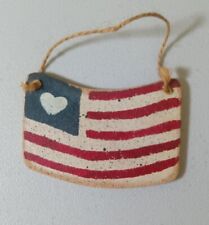 American flag ornament wooden rustic Christmas Farmcore patriotic  4th of July picture