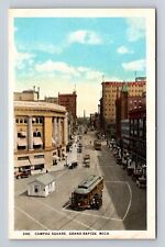 Grand Rapids MI-Michigan, Aerial Campau Square, Antique, Vintage Postcard picture