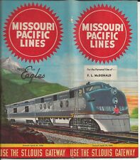Missouri Pacific Lines Railroad Timetables YOU PICK 1954-1960 CHOICE or ALL 7 VF picture