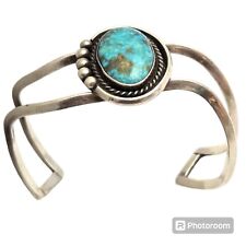 EARLIER VINTAGE NAVAJO HAND FORGED STERLING SILVER Royston TURQUOISE BRACELET  picture