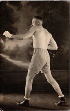 Vintage 1920s STUDIO Real Photo RPPC Postcard BOXER Shirtless Man Athlete UNUSED picture